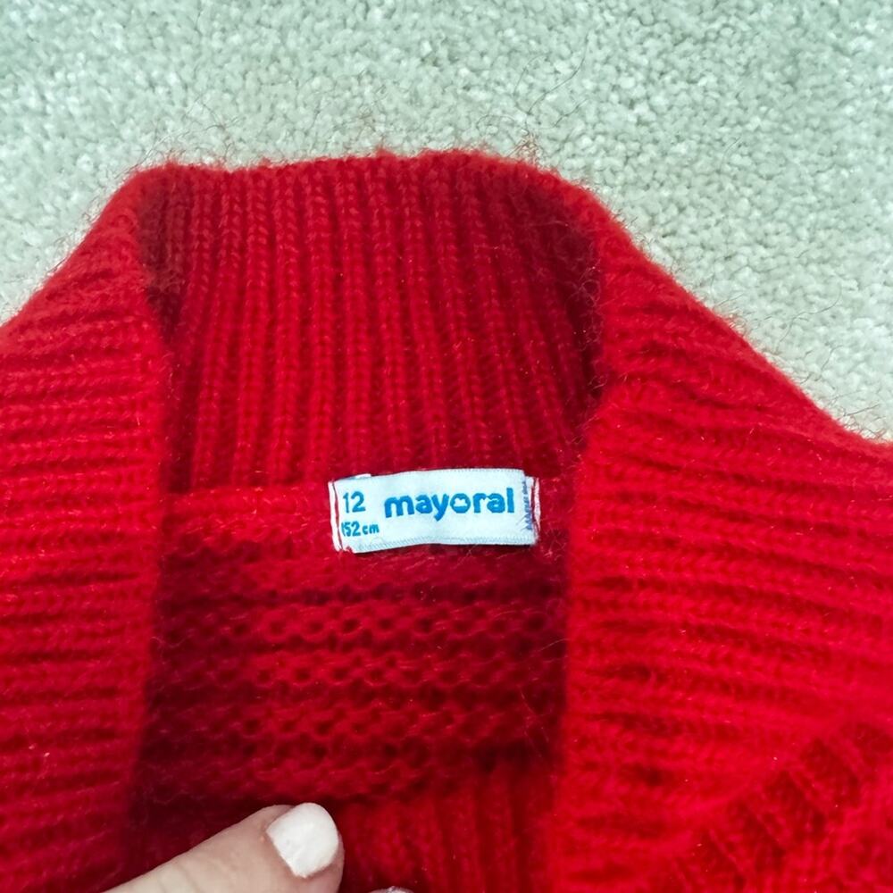 Mayoral girls red ribbed sweater, size 12 - Picture 3 of 6